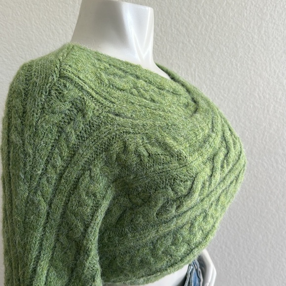 NWOT Zara cable knit sleeve scarf sweater - Picture 10 of 12